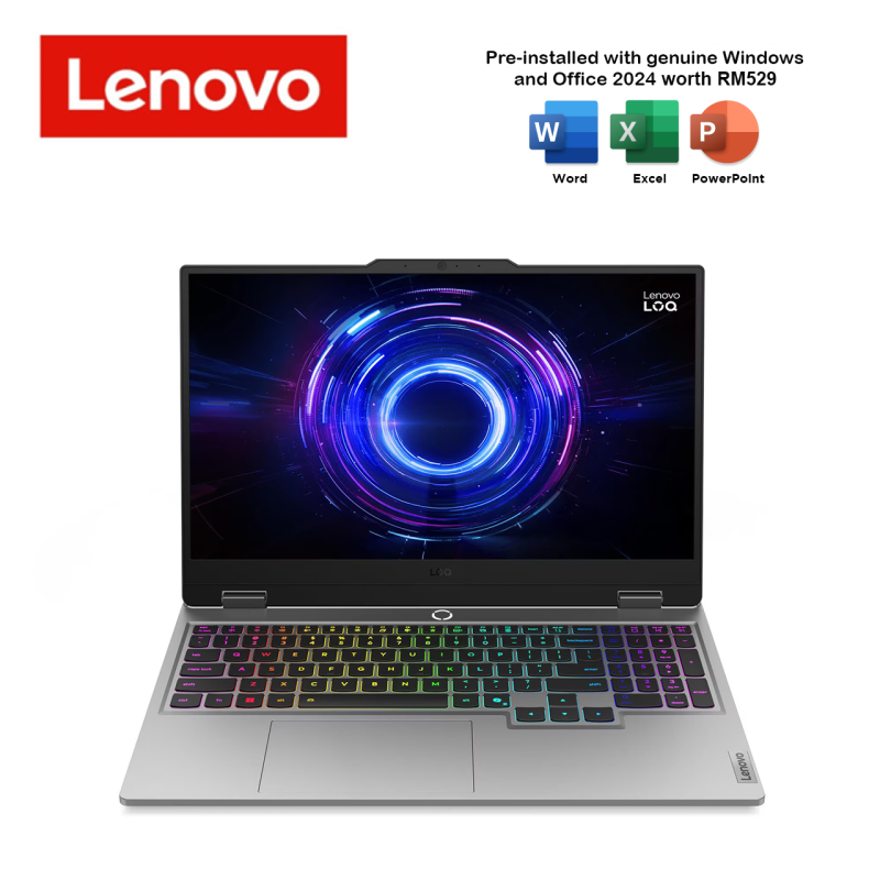 Lenovo LOQ 15IRX10 83JE00TQMJ 15.6'' FHD 144Hz Gaming Laptop Grey ( i7-14700HX, 16GB, 512GB SSD, RTX