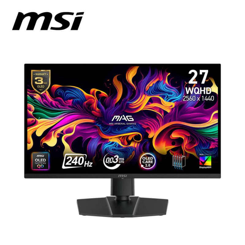 MSI MAG 273QP QD-OLED X24 26.5" WQHD 240Hz Flat Gaming Monitor ( HDMI, DP, 3Yrs Warranty )