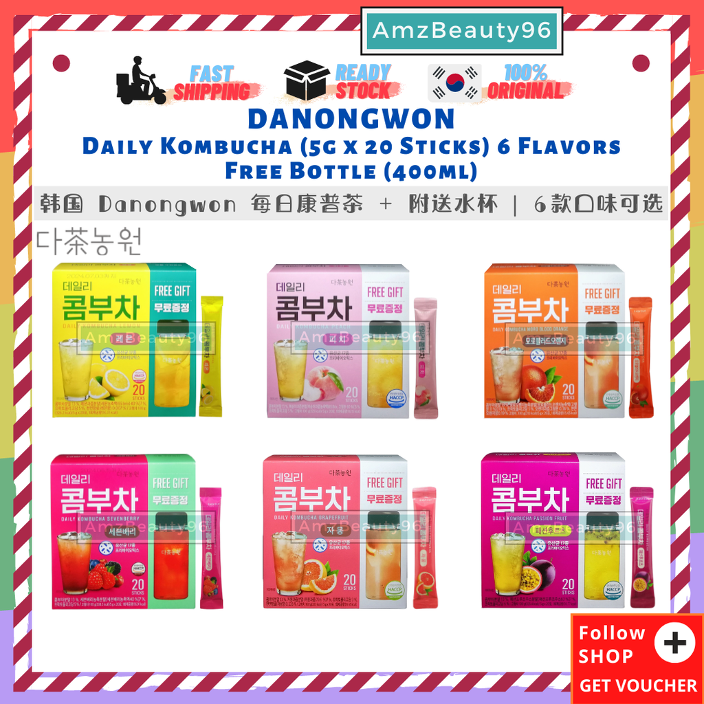 DANONGWON Daily Kombucha (5g x 20 Sticks) + Free Bottle (400ml) 01