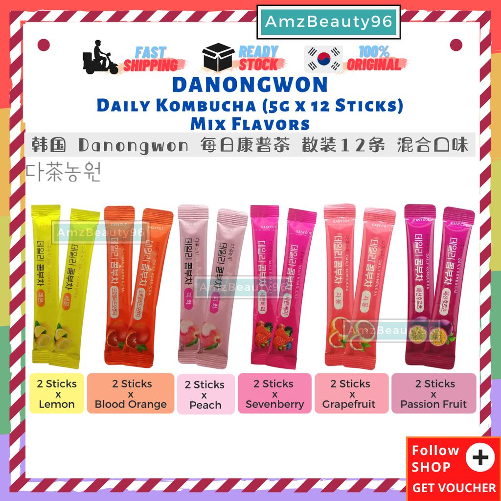 DANONGWON Daily Kombucha (5g x 12 Sticks) Mix Flavors