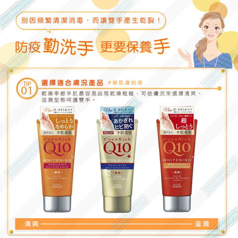 KOSE COSMEPORT CoenRich Q10 Hand Cream (80g) 3 Types 02