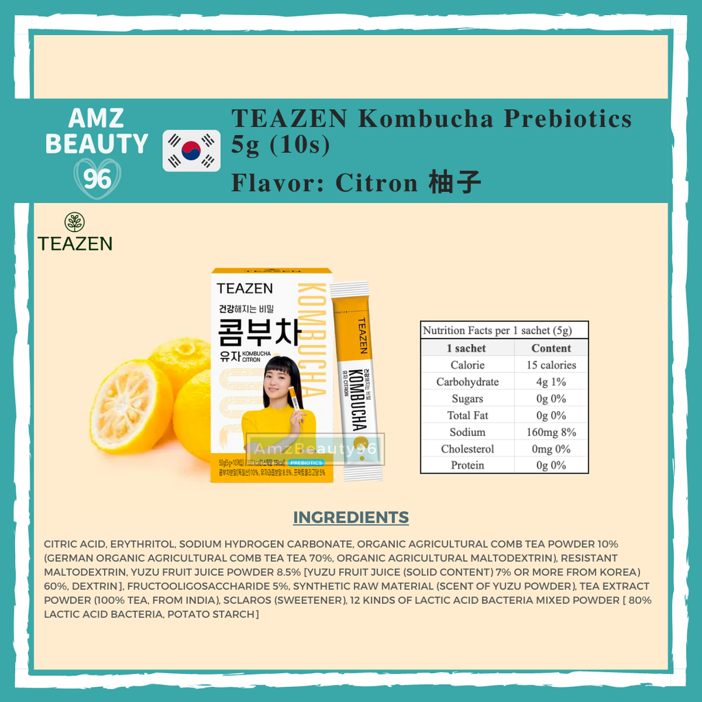 Teazen Kombucha Tea Prebiotics (5g) 01 Citron 30s (2)