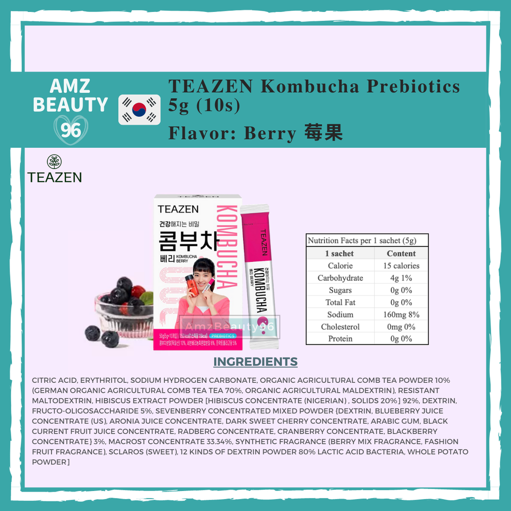 Teazen Kombucha Tea Prebiotics (5g) 01 Berry 10s