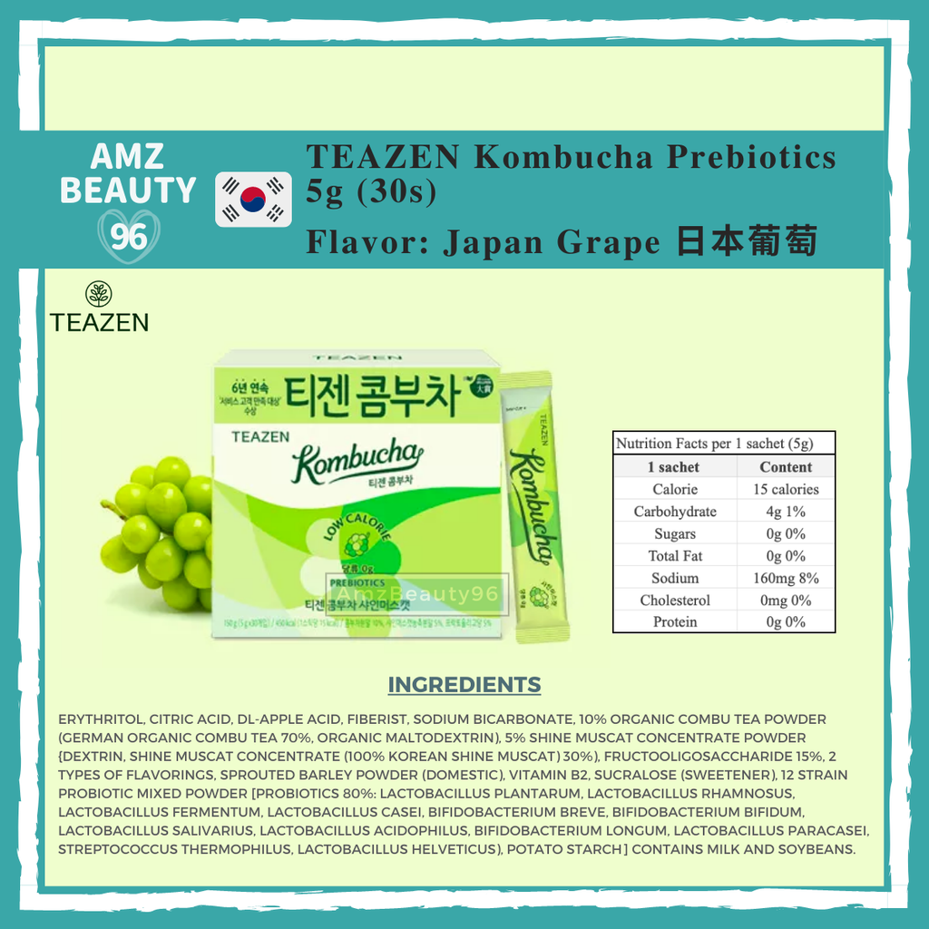 Teazen Kombucha Tea Prebiotics (5g) 01 Japan Grape 30s