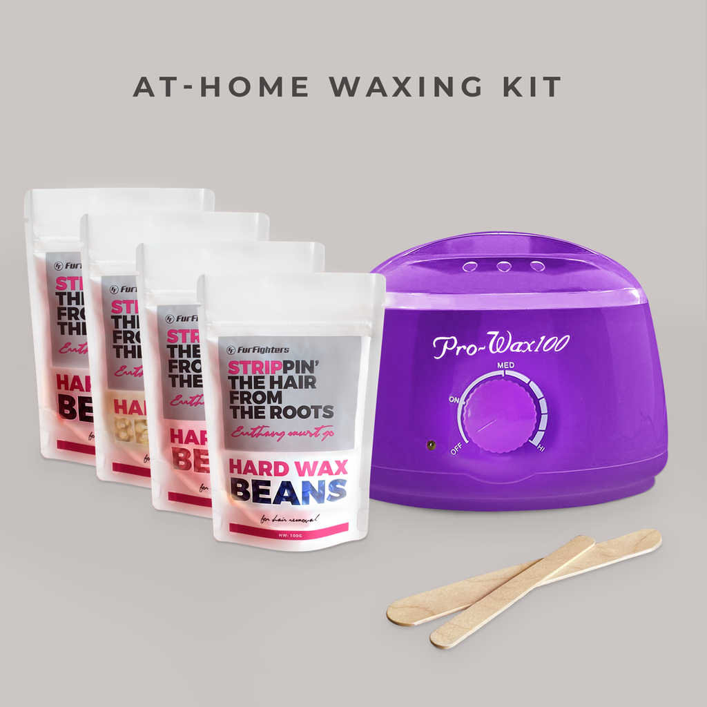 AtHome Waxing Kit (Purple Warmer) Fur Fighters™ Your Hair Removal Hero