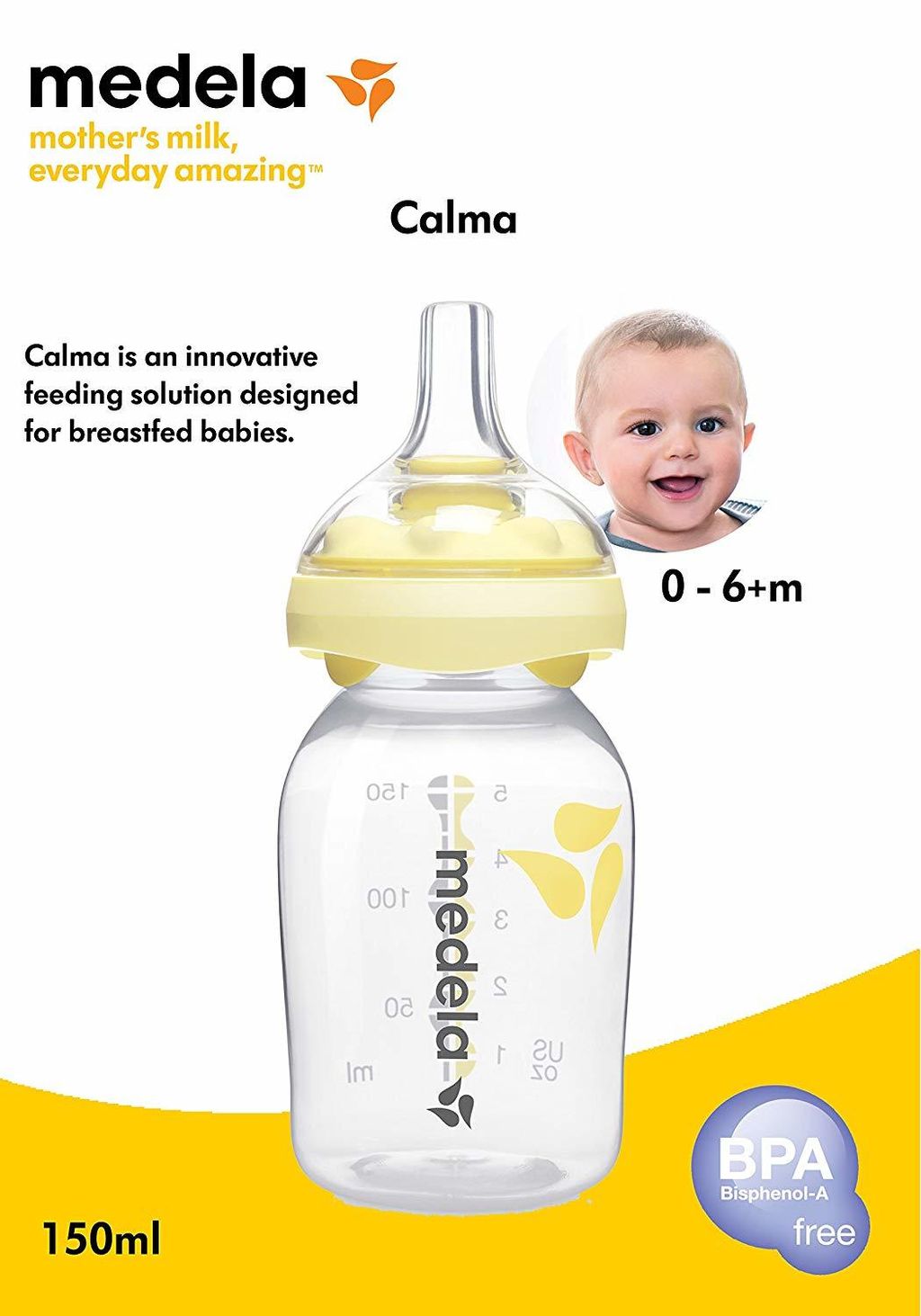 Medela Calma Breastmilk Bottle - 150ml – Sharing Babyland: Malaysia's  Premium Baby Online Store