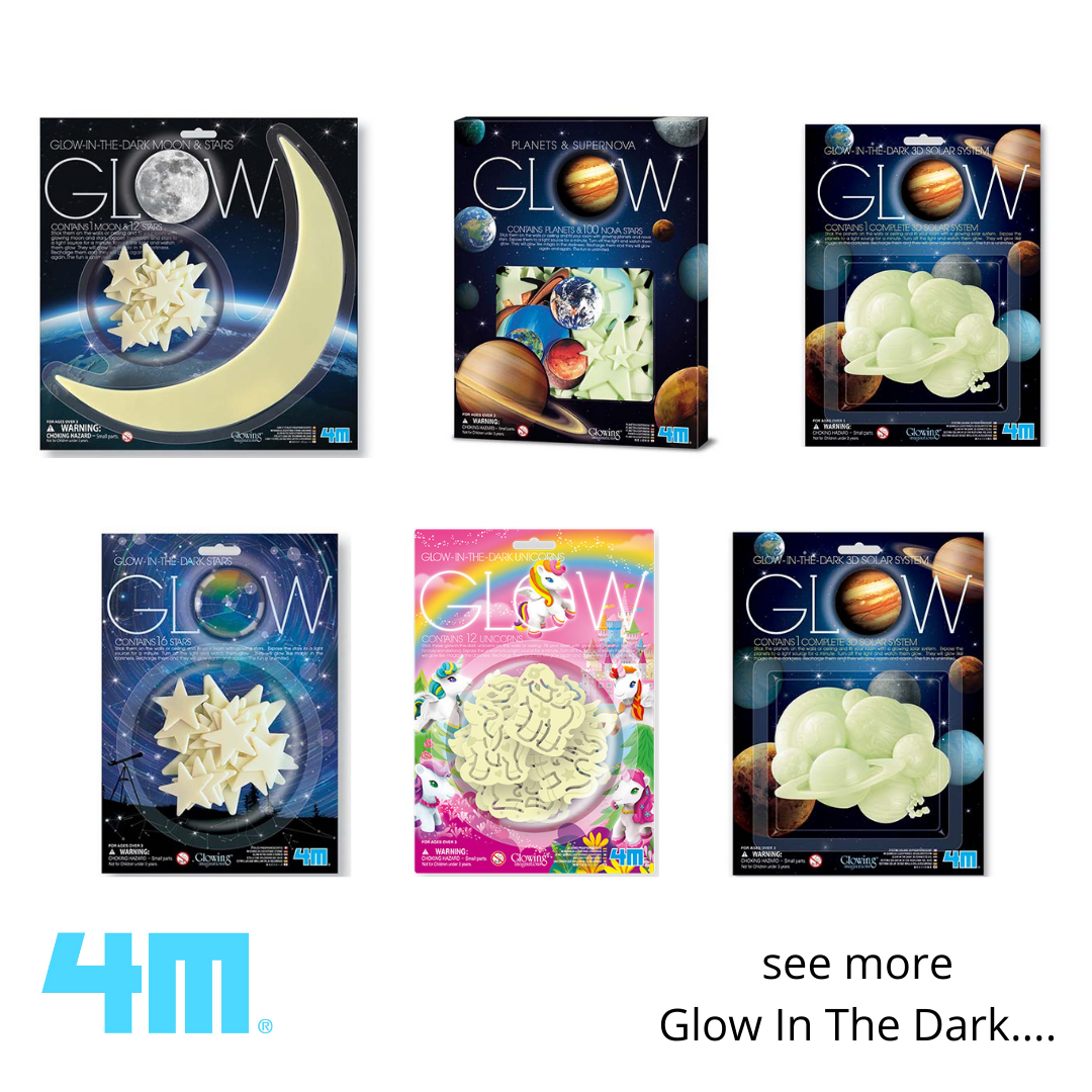 4M Glow-In-The-Dark Moon and Stars 1 Moon/12 Stars by 4M
