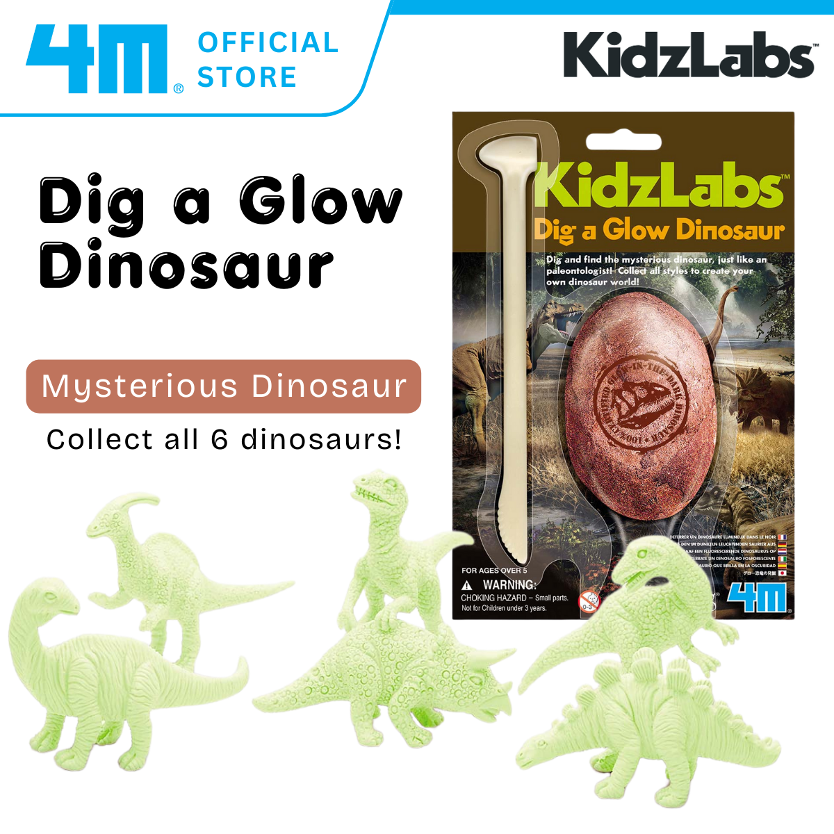 4M Dig A Glow Dinosaurier – Im Dunkeln Leuchtender Ausgrabungsspaß Für Kinder