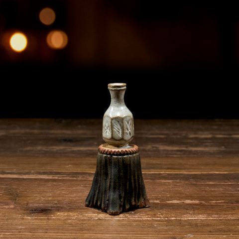 舩木研兒 三彩秞押紋 三脚壺 花器 美品 希少 kurosawa7356 舩木