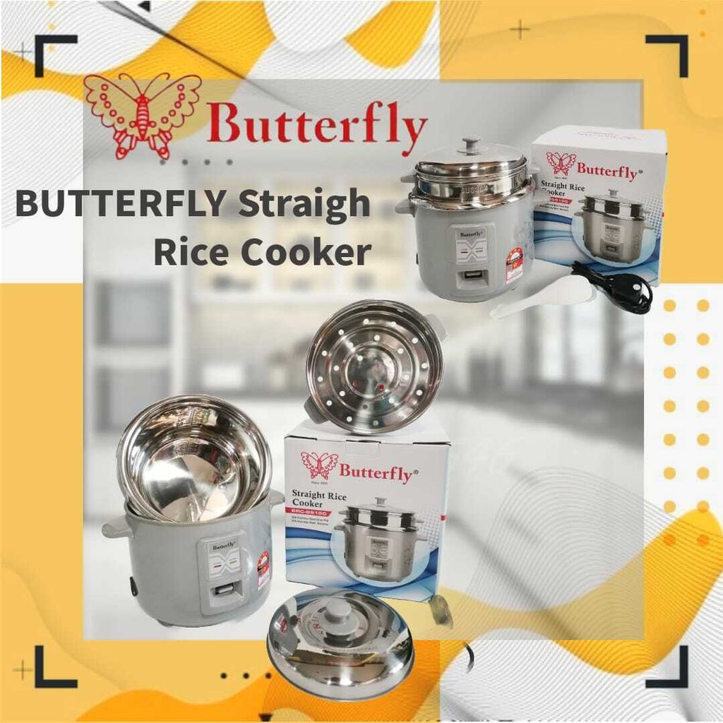 New Butterfly Stainless Steel SS Inner Pot Rice Cooker BRC SS150