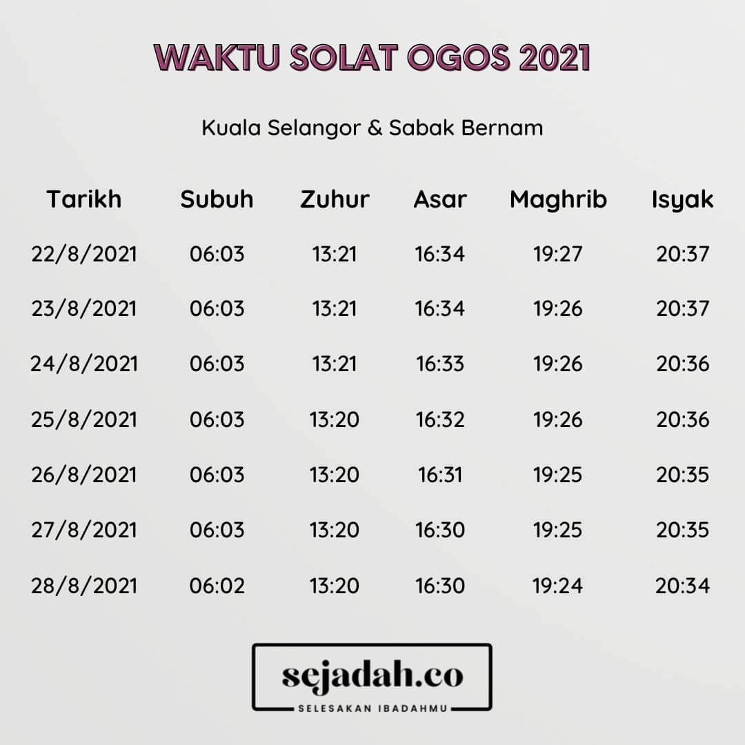 Waktu Solat Selangor - Ogos 2021 - Kuala Selangor, Sabak Bernam_04.jpeg