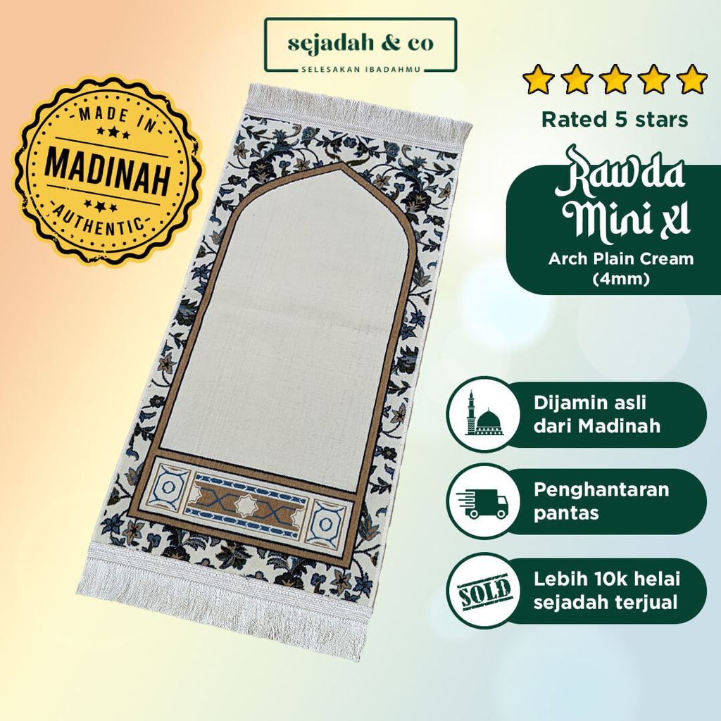 05_Sejadah SCO Rawda Mini XL Arch Plain Cream 4mm