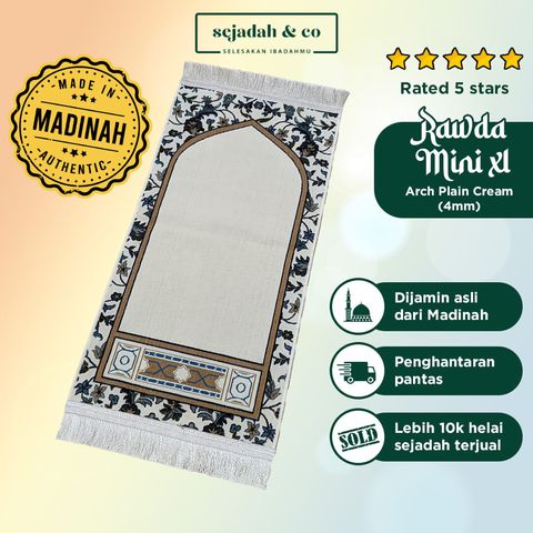 05_Sejadah SCO Rawda Mini XL Arch Plain Cream 4mm