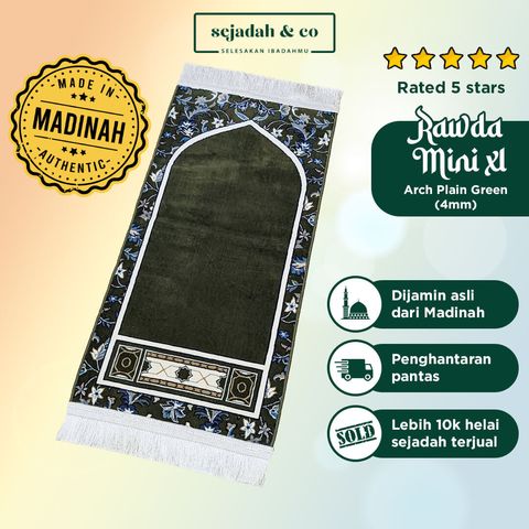 04_Sejadah SCO Rawda Mini XL Arch Plain Green 4mm