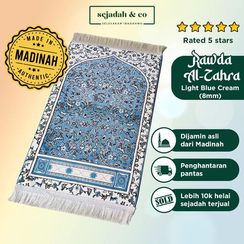 02_Sejadah SCO Rawda Al-Zahra Light Blue Cream 8mm