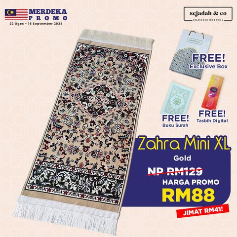 01_Sejadah SCO Zahra Mini XL Gold 4mm