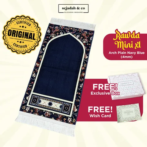 02_Sejadah SCO Rawda Mini XL Arch Plain Navy Blue 4mm
