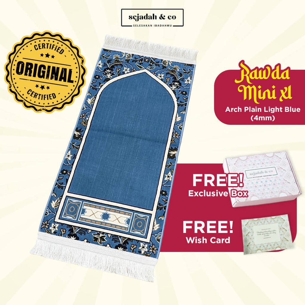 03_Sejadah SCO Rawda Mini XL Arch Plain Light Blue 4mm