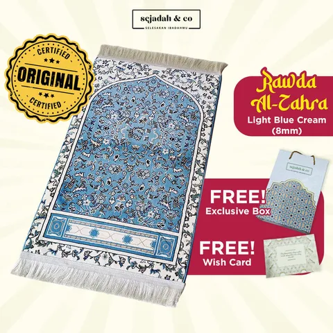 02_Sejadah SCO Rawda Al-Zahra Light Blue Cream 8mm