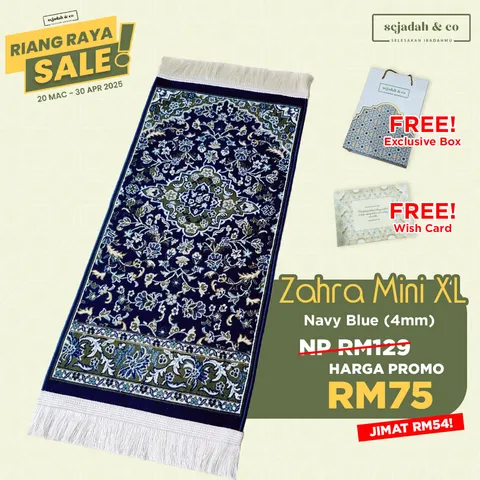 05_Sejadah SCO Zahra Mini XL Navy Blue 4mm