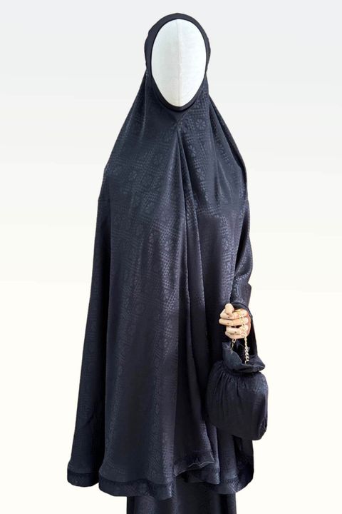 02_Telekung by SEJADAH.CO Silky Plain 01 Black