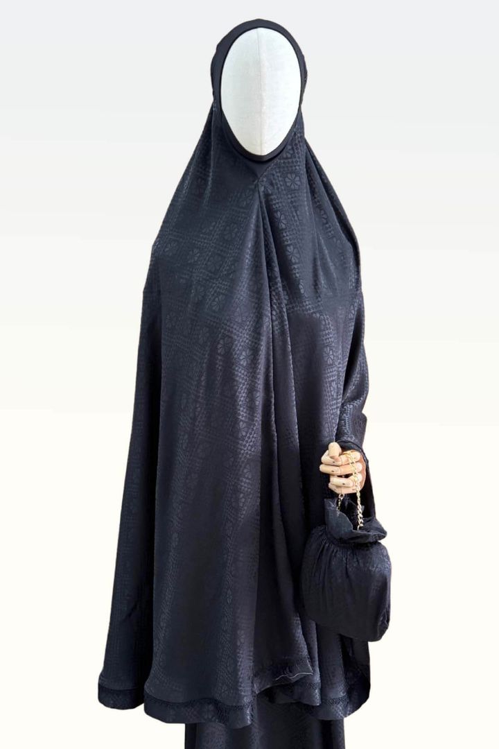 02_Telekung by SEJADAH.CO Silky Plain 01 Black