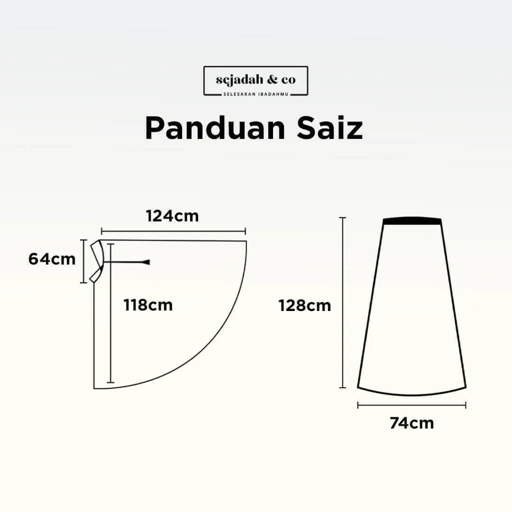 Telekung by SEJADAH.CO - Ukuran Saiz Telekung