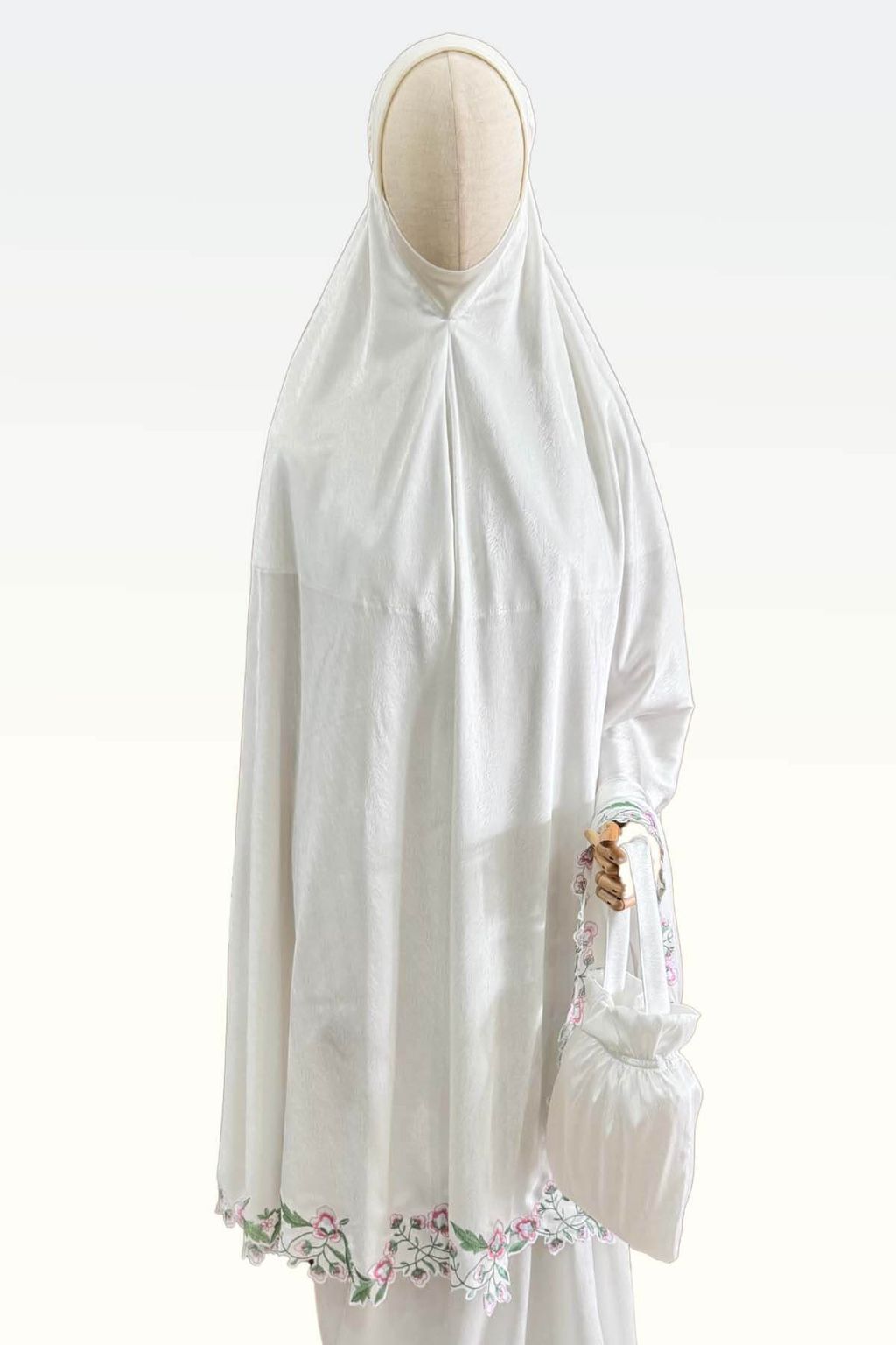 02_Telekung by SEJADAH.CO Silky Sulam 02 White