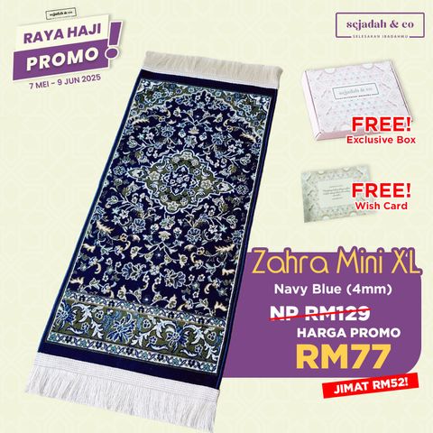 05_Sejadah SCO Zahra Mini XL Navy Blue 4mm