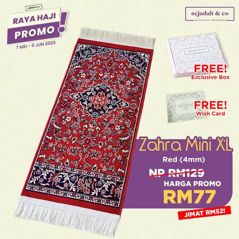 02_Sejadah SCO Zahra Mini XL Red 4mm