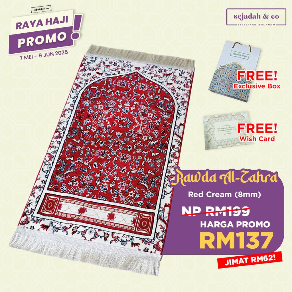 08_Sejadah SCO Rawda Al-Zahra Red Cream 8mm