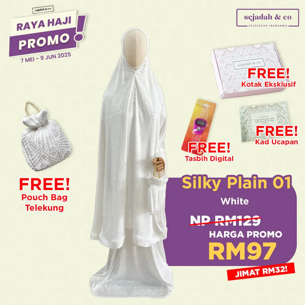 01_Telekung SCO Silky Plain 01 White