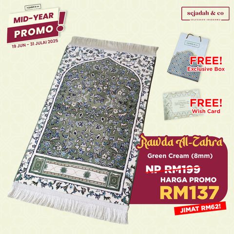 05_Sejadah SCO Rawda Al-Zahra Green Cream 8mm