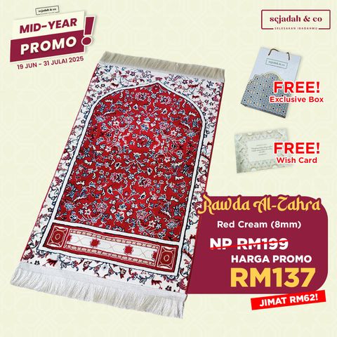 03_Sejadah SCO Rawda Al-Zahra Red Cream 8mm