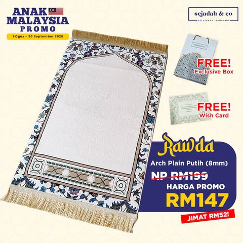 05_Sejadah SCO Rawda Arch Plain Putih 8mm