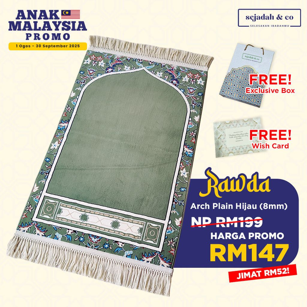 06_Sejadah SCO Rawda Arch Plain Hijau 8mm