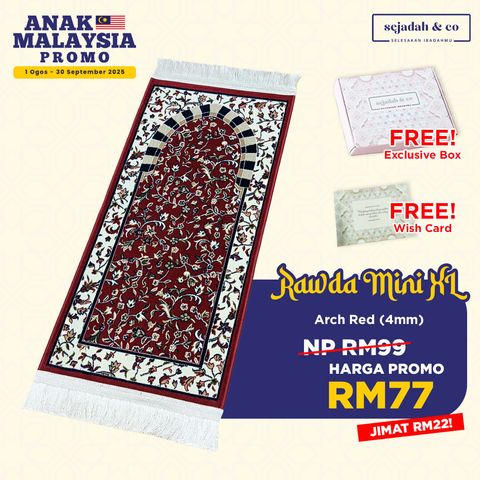 02_Sejadah SCO Rawda Mini XL Arch Red 4mm