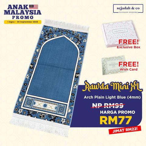 03_Sejadah SCO Rawda Mini XL Arch Plain Light Blue 4mm
