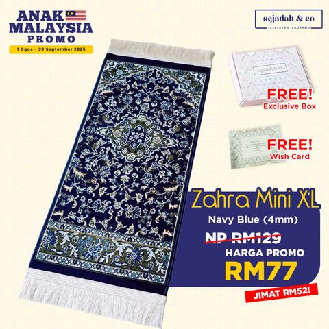 05_Sejadah SCO Zahra Mini XL Navy Blue 4mm