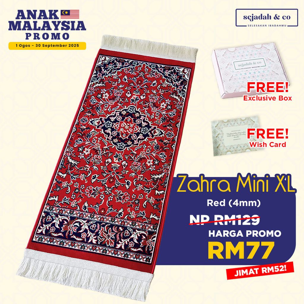 02_Sejadah SCO Zahra Mini XL Red 4mm