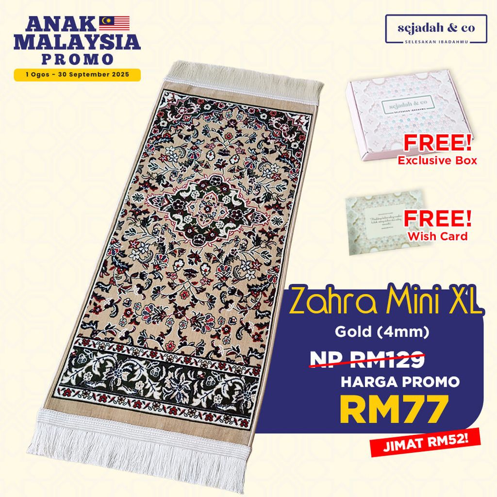 01_Sejadah SCO Zahra Mini XL Gold 4mm