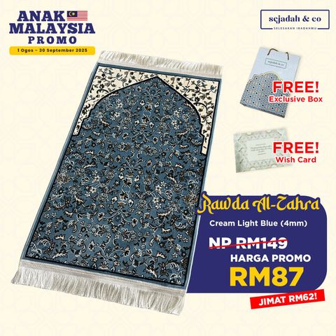 01_Sejadah SCO Rawda Al-Zahra Cream Light Blue 4mm