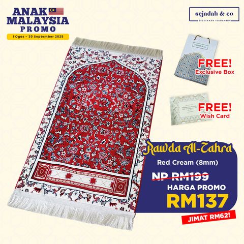03_Sejadah SCO Rawda Al-Zahra Red Cream 8mm