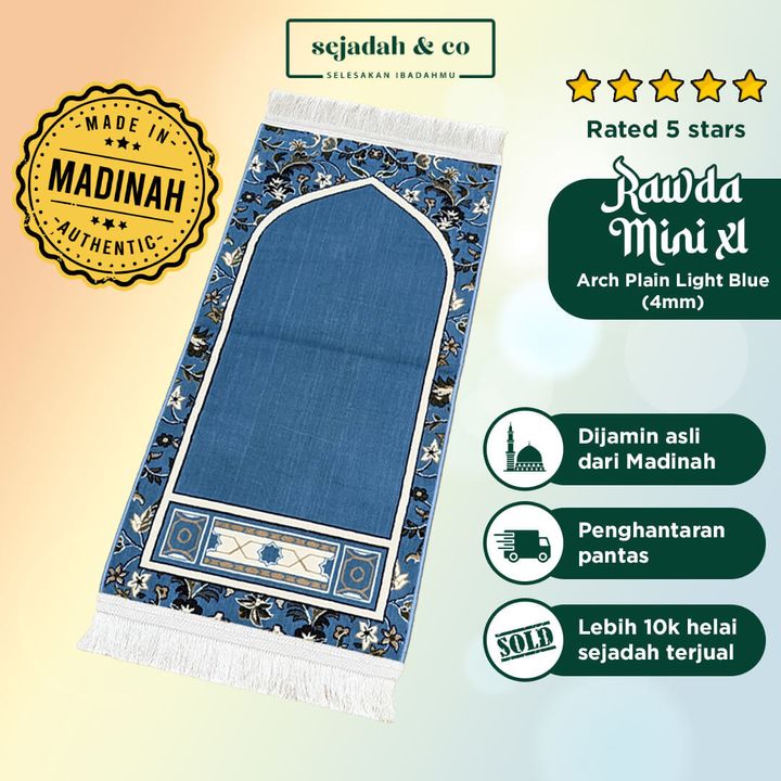 03_Sejadah SCO Rawda Mini XL Arch Plain Light Blue 4mm