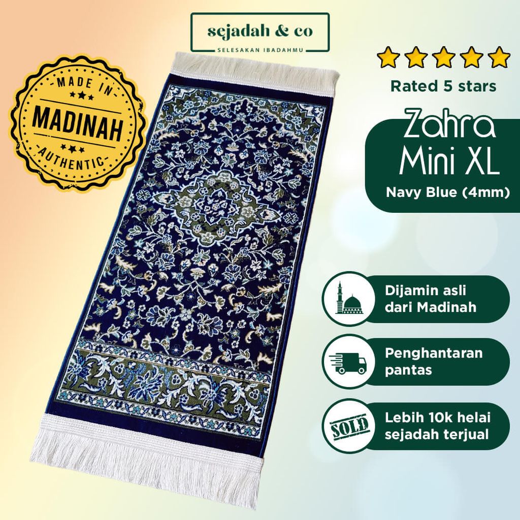 05_Sejadah SCO Zahra Mini XL Navy Blue 4mm
