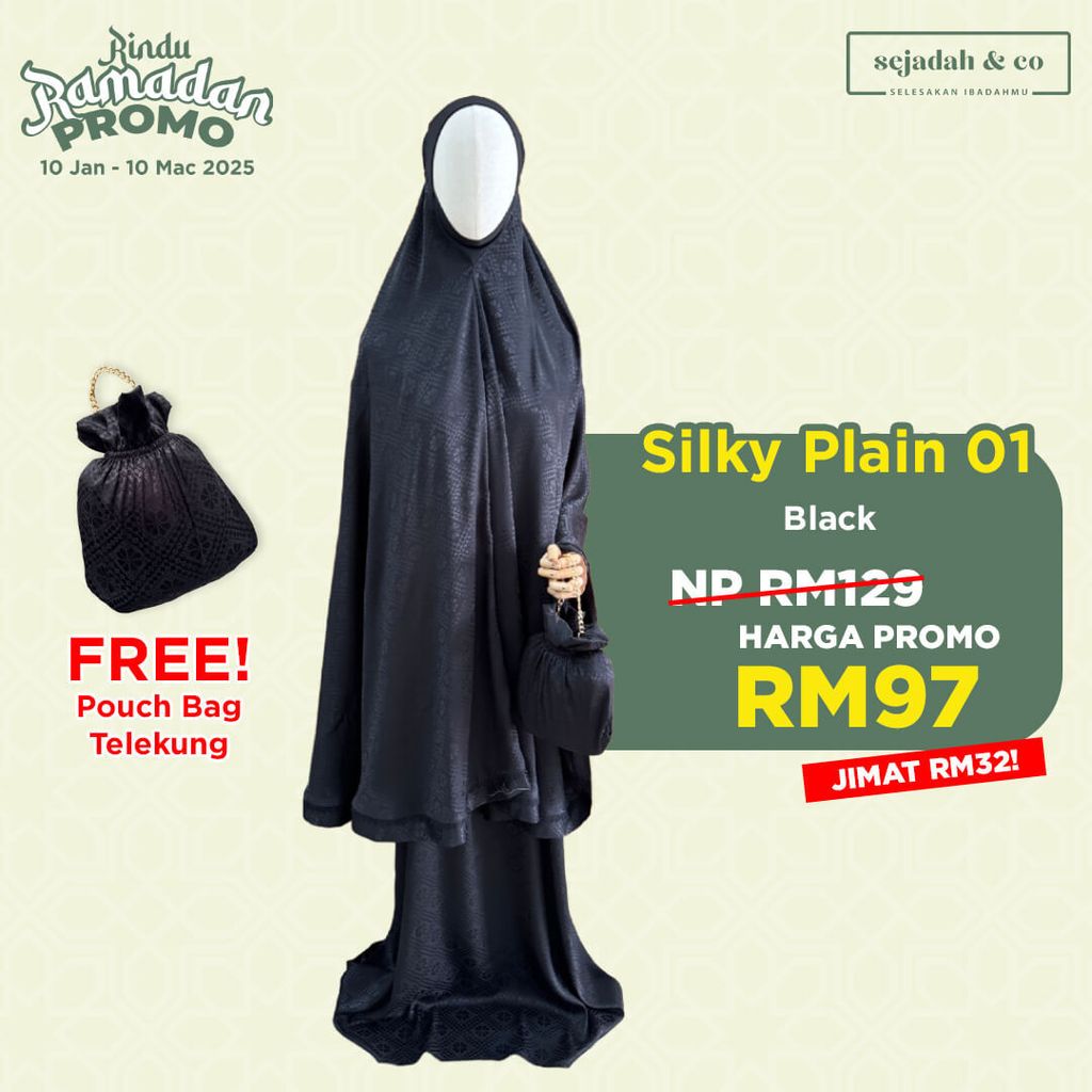 01_Telekung SCO Silky Plain 01 Black