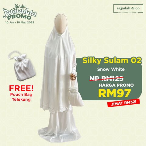 01_Telekung SCO Silky Sulam 02 Snow White
