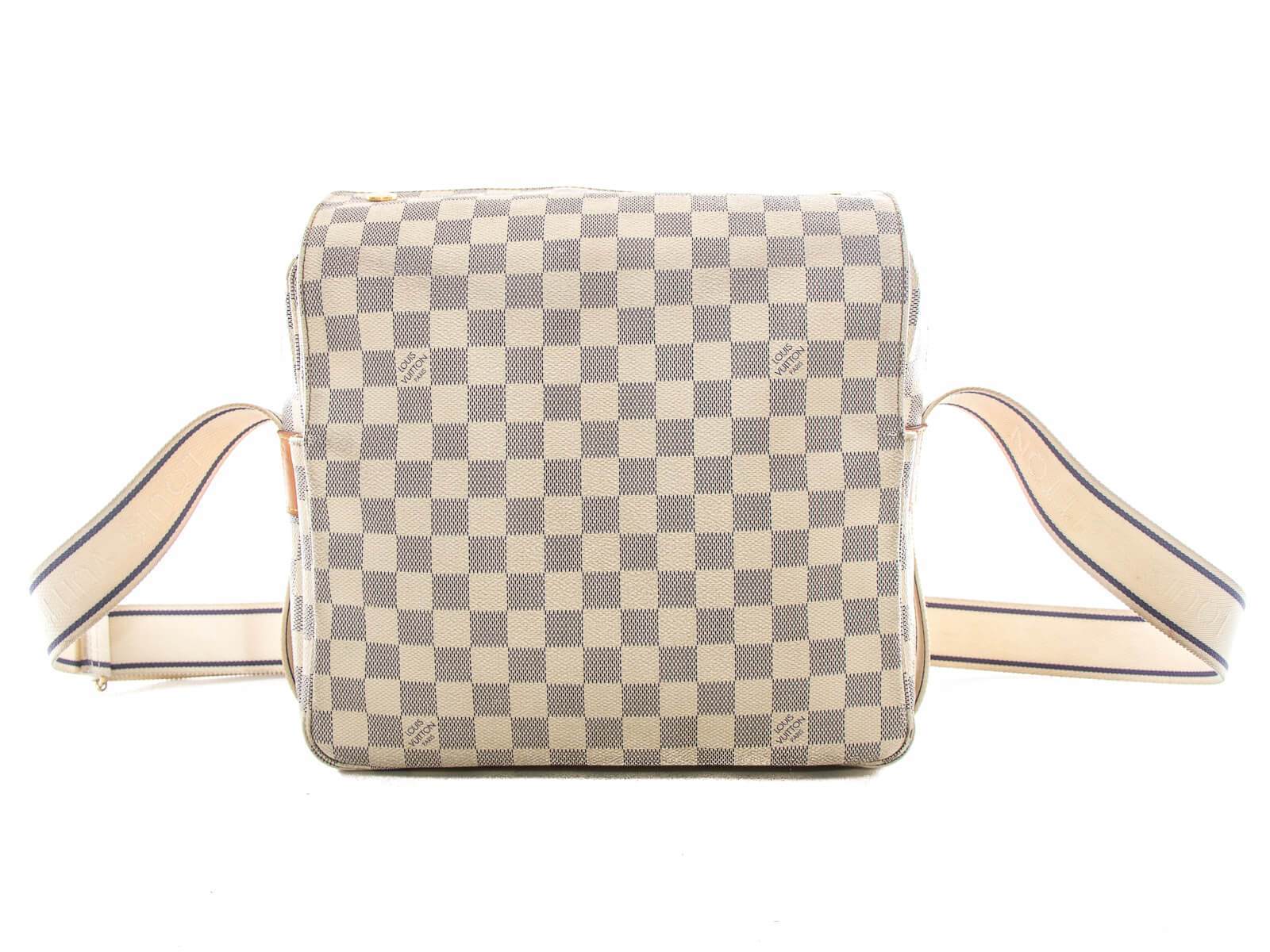 Authentic Louis Vuitton Damier Azur Canvas Naviglio Messenger Bag