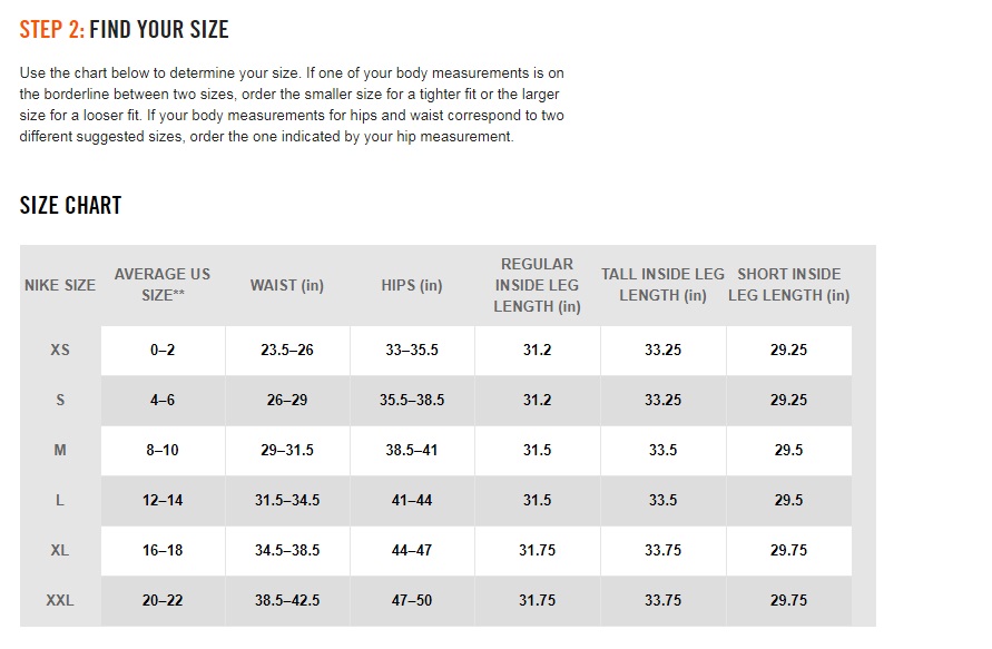 nike pant size chart Off 60% - yaren.com