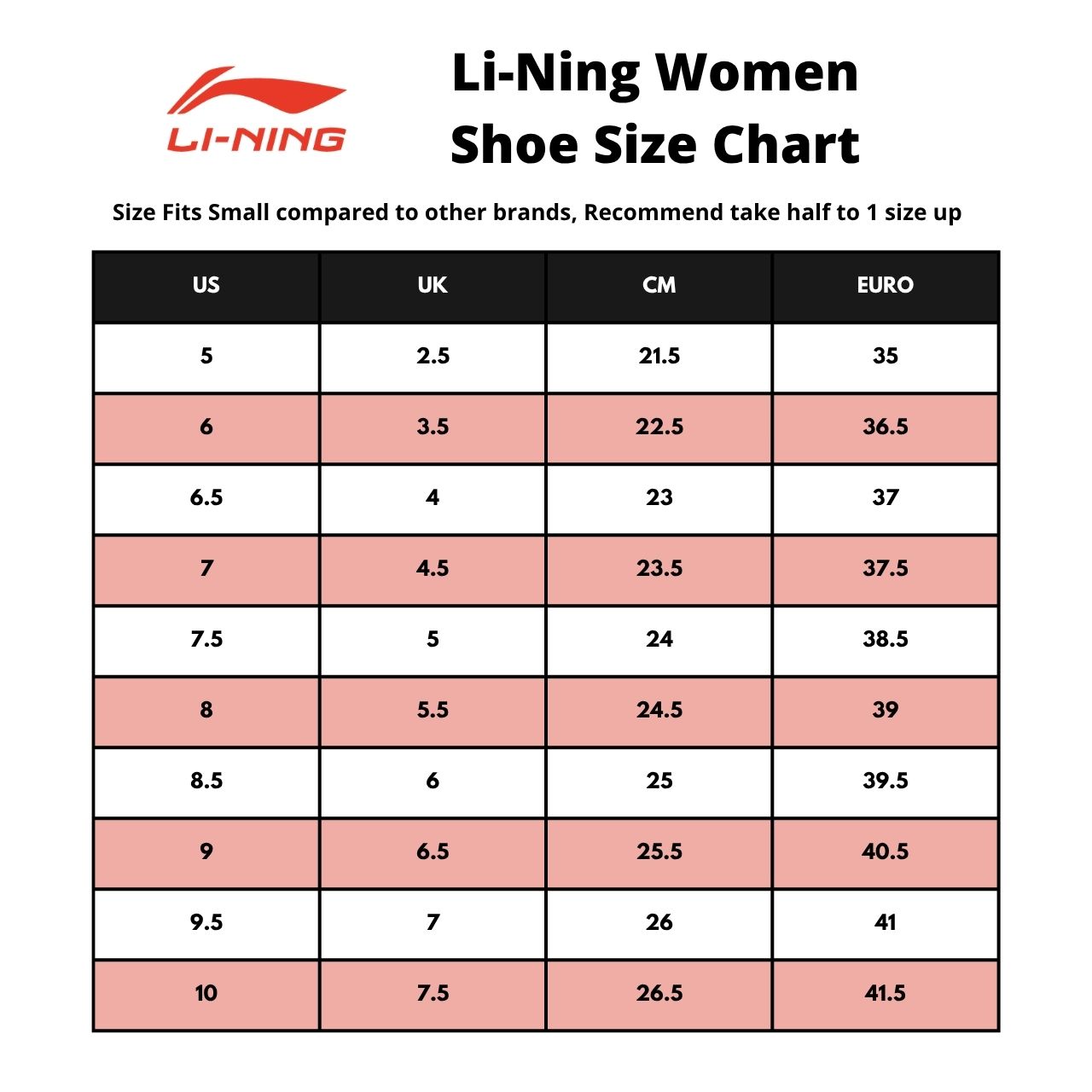 shopee size chart